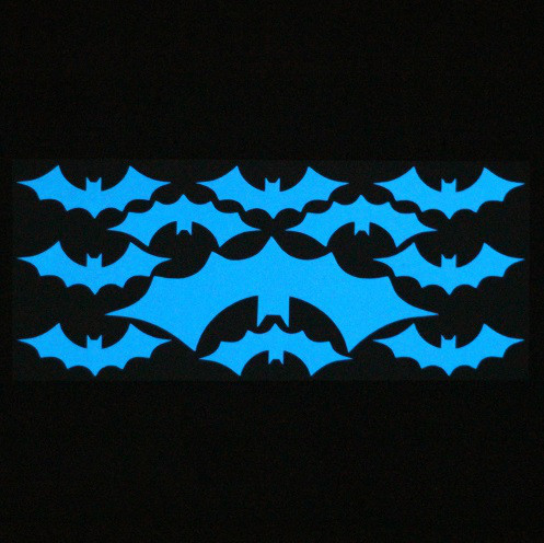 Наклейки на Хелловін люмінесцентні Кажани 20 на 9 см блакитний Київ - фото 1