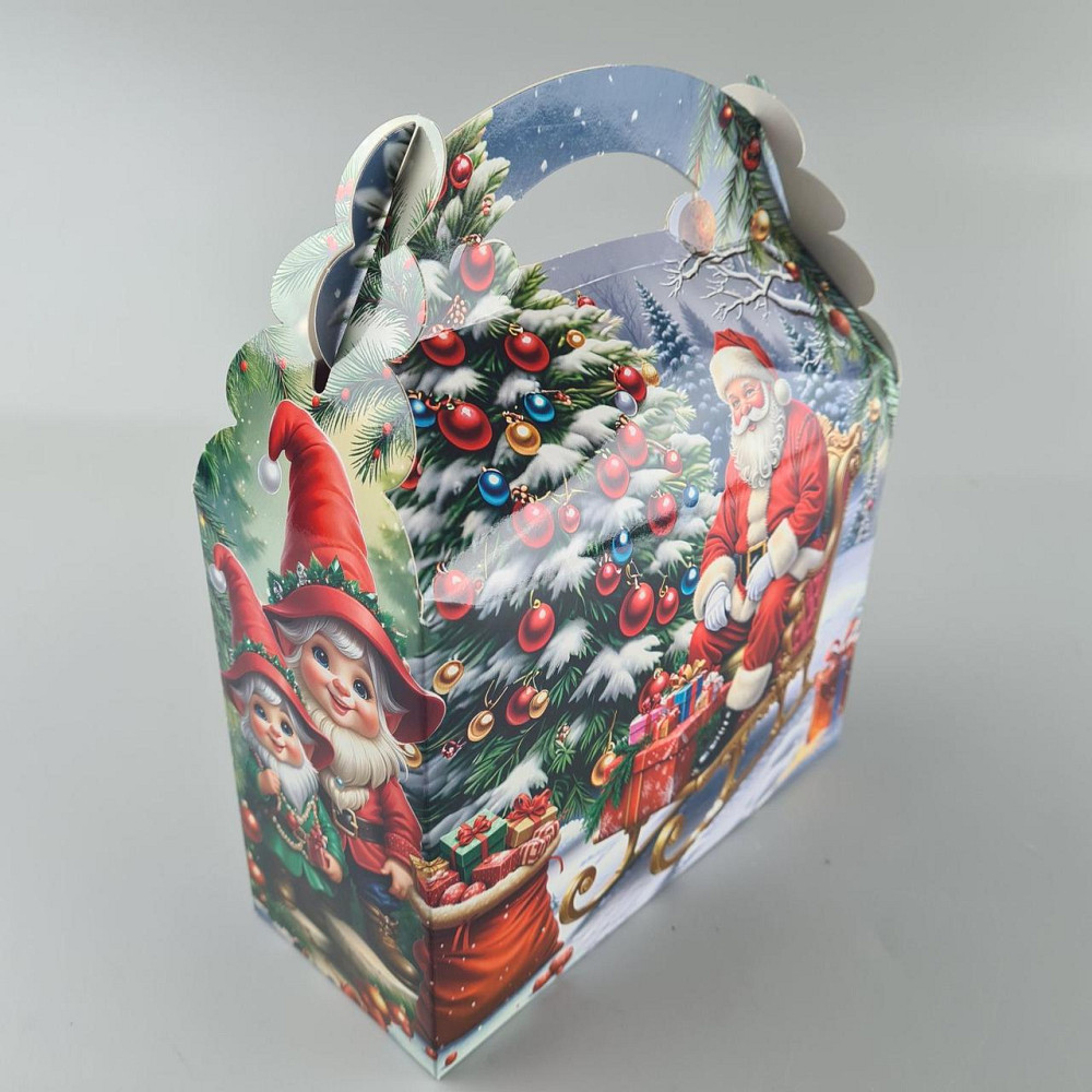 Новогодняя подарочная картонная упаковка для конфет (800грм) №209 