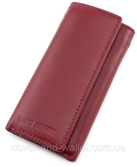Бордовая кожаная ключница кошелек с карабинами под каждый ключ Marco Coverna Киев - изображение 1