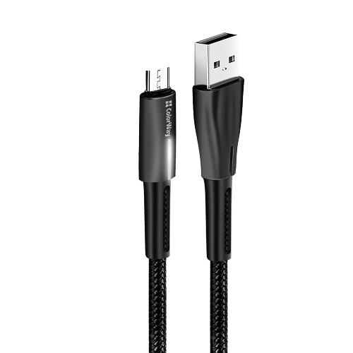 Кабель USB MicroUSB ColorWay CW-CBUM035-BK 2,4A плетений шнур 1м чорний Житомир