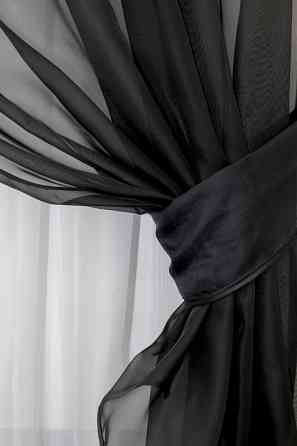 Кухонная занавеска VR-Textil № 018к штора и тюль с ламбрекеном черный с белым 270х170 см (50-318) Киев