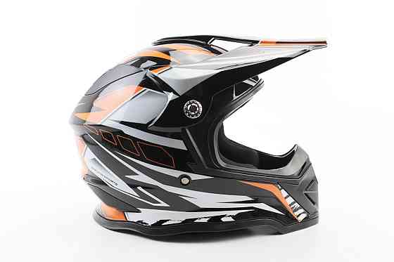 Шолом кросовий/ендуро/АТV BLD-819-7 М (57-58см), ЧОРНО-ПОМАРАНЧЕВИЙ Киев