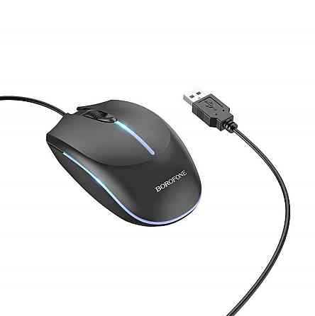Мышь проводная BOROFONE BG10 Soaring game luminous wired mouse, цвет черный BG10B Одесса