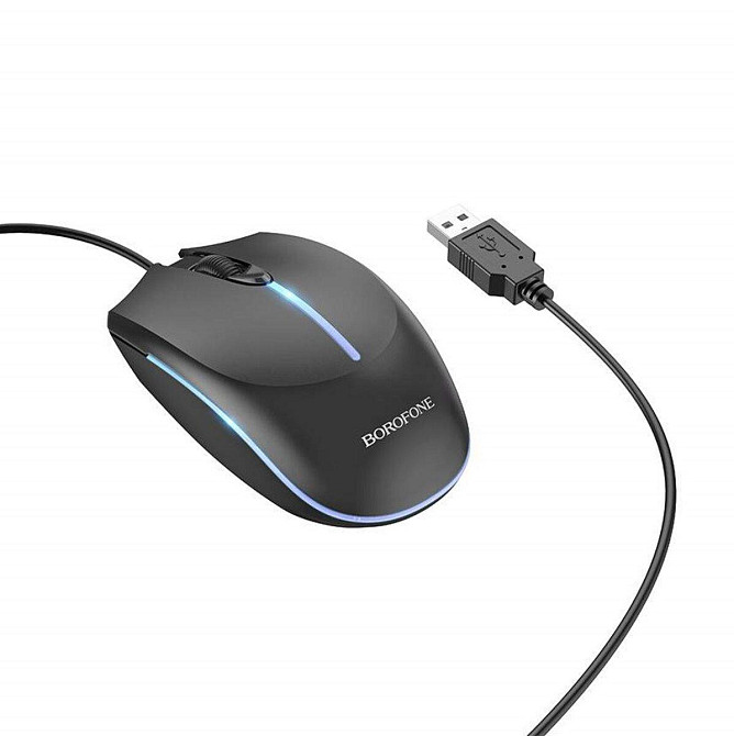 Мышь проводная BOROFONE BG10 Soaring game luminous wired mouse, цвет черный BG10B Одесса - изображение 1