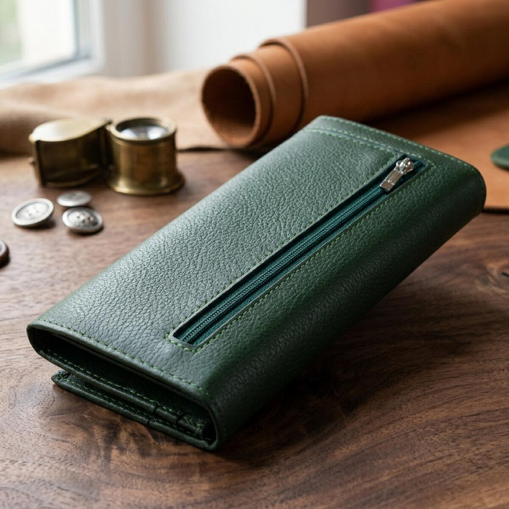 Кошелек на магнитах с клапаном женский ST Leather 19240 Зеленый Киев - изображение 14