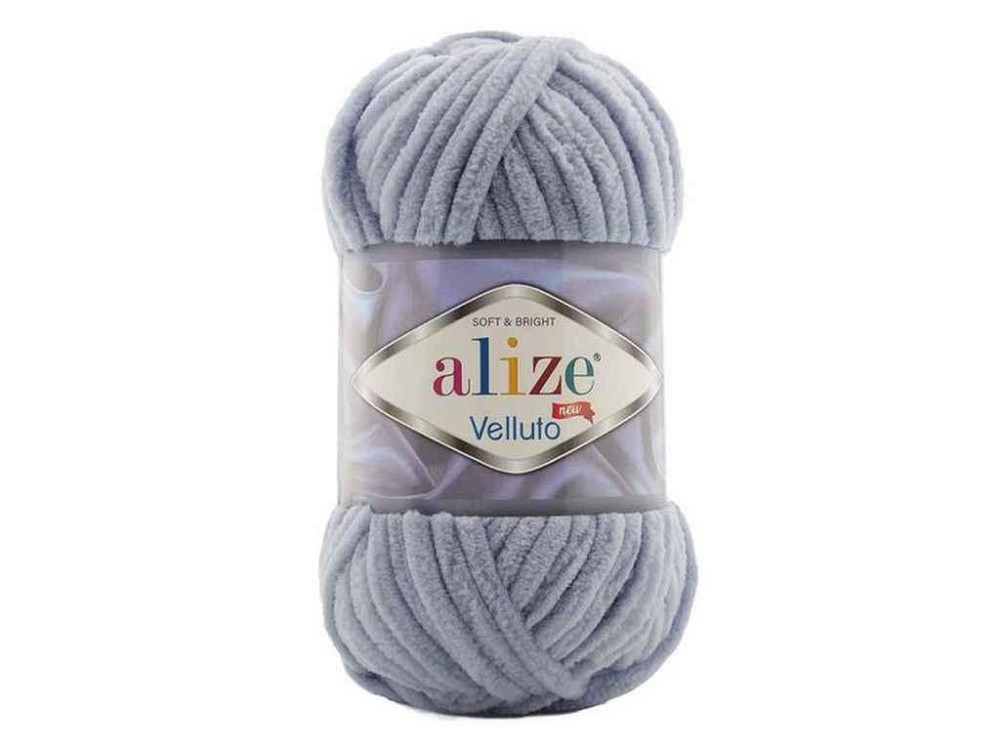 Пряжа Velluto 87 5шт/уп угольно-серый 100% микрополиэстер 100г 68м ТМ Alize Киев - изображение 1