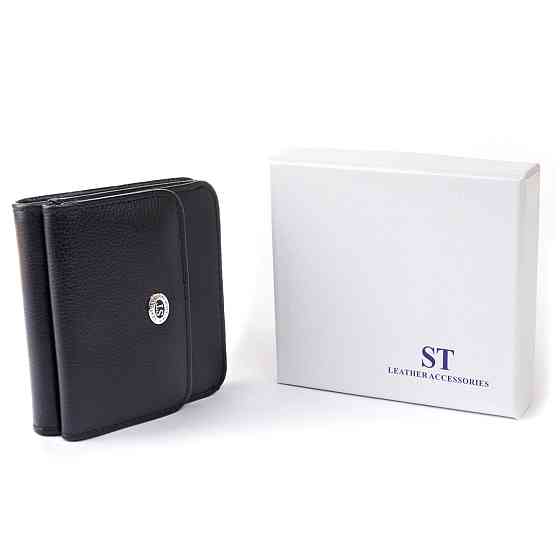 Маленький гаманець на кнопці жіночий ST Leather 19232 Чорний Київ