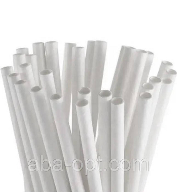 Трубочка бумажнаябелого цвета L 195мм D 0.4 мм.Aba-Opt Одесса - изображение 1