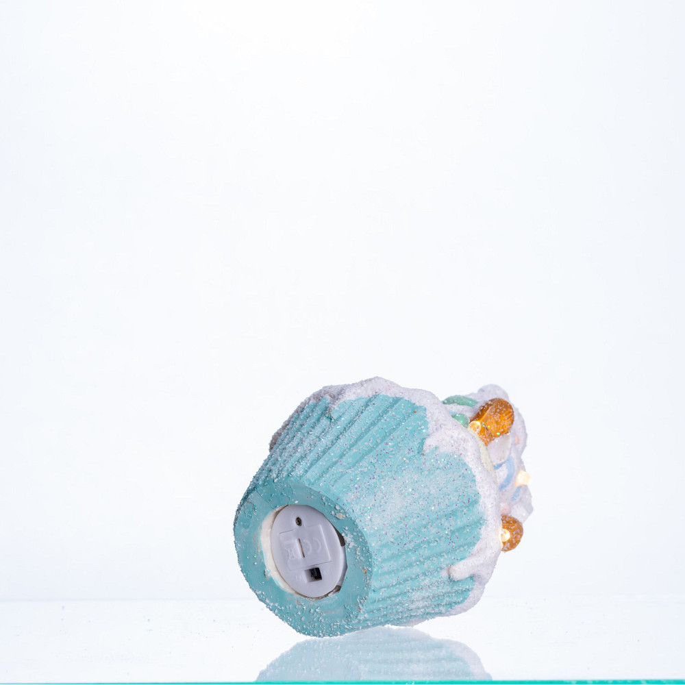 Yiwu Новорічна декоративна фігурка з підсвіткою 10×10×17.5 см Новорічний декор Санта-Клаус на к Коломия - фото 4