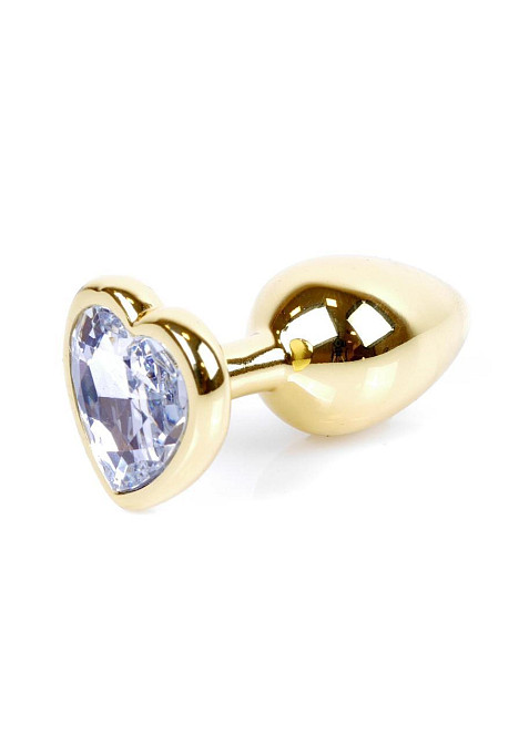 Анальна пробка - Jewellery Gold Heart Plug Clear Sex Aura Київ - фото 7