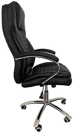 Офісне крісло керівника Tehforward Tesla хром Anyfix Чорний Дніпро