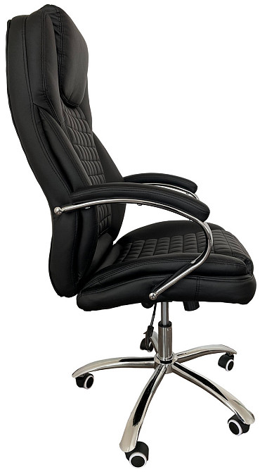 Офісне крісло керівника Tehforward Tesla хром Anyfix Чорний Дніпро - фото 3