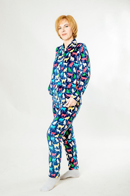 Комплект-пижама, домашний женский, теплый, топ Крохатушка одяг 44/46, Костюм Киев - изображение 1