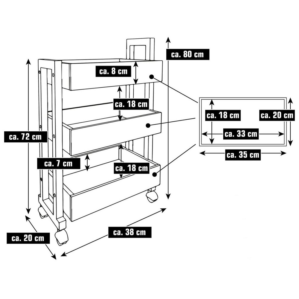 Етажерка для ванної на коліщатах "Крінтер" бланже-венге Миколаїв - фото 3
