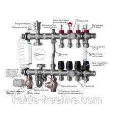 Колектор нижнє підключення 1012 нержавійка в зборі на 4 виходи Харків