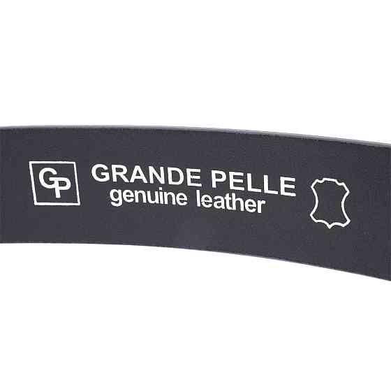 Якісний ремінь під джинси з натуральної шкіри GRANDE PELLE 11685 Чорний Київ