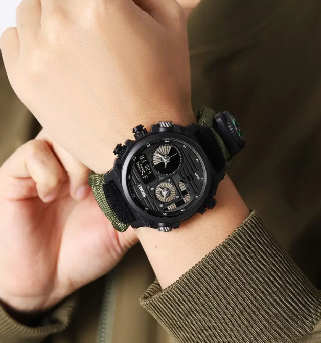 Годинник чоловічий наручний спортивний Skmei 2202 Paracord (Зелений нейлоновий ремінець) Вінниця - фото 6