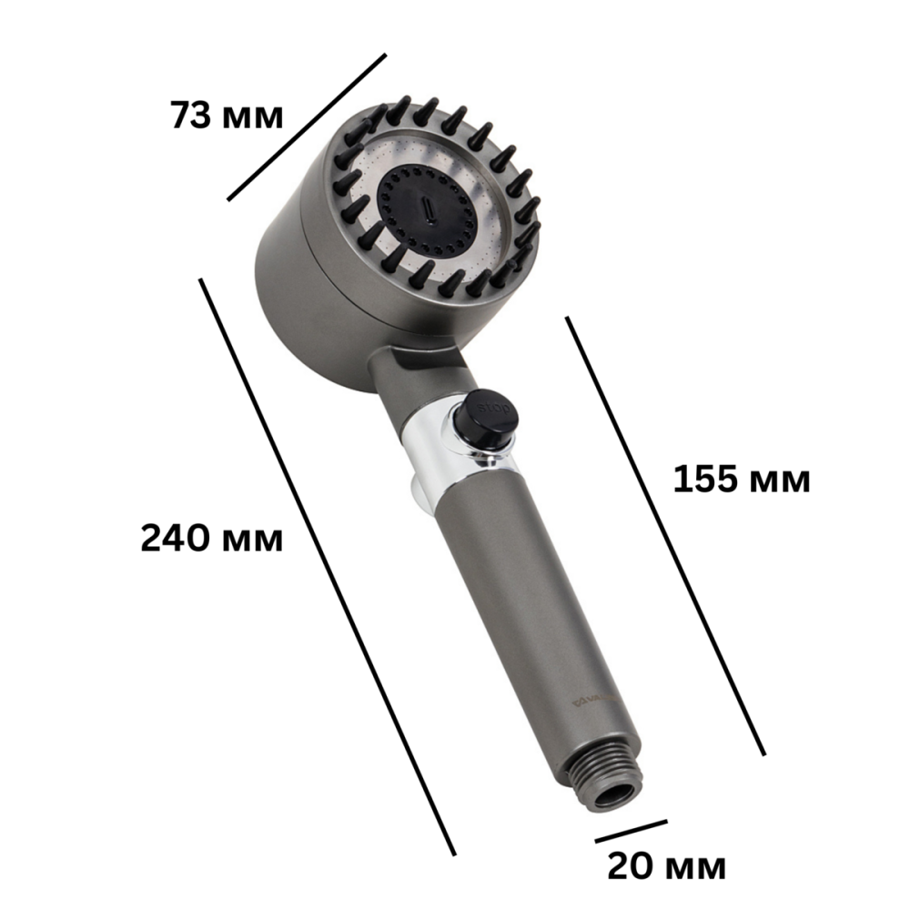 VALESO Лійка для ручного душу VALESO (функція "старт/стоп", 3 режими) Киев - изображение 3