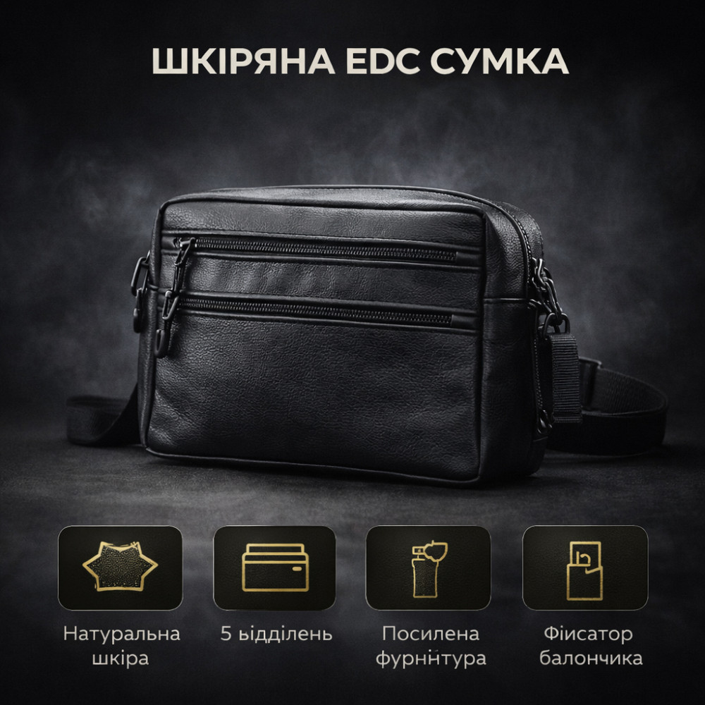 Практична чоловіча сумка барсетка, Сумка чоловіча чорна вертикальна щоденна, Шкіряний месенджер FR-31 Львів - фото 17