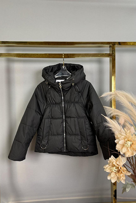 Демисезонная курточка для девочки подростка оверсайз черная 152 Николаев - изображение 1