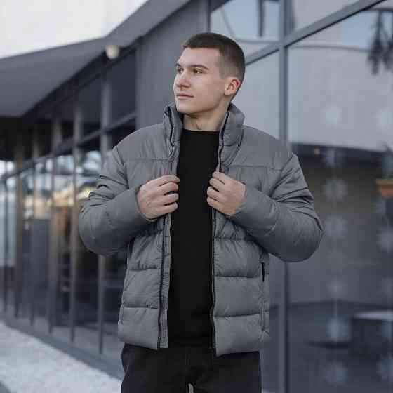 Чоловіча зимова куртка темно-сіра Pobedov Bubble Gum Київ
