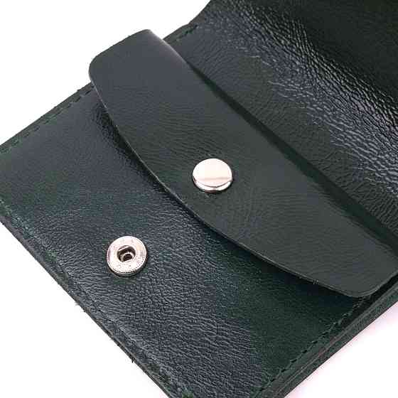 Шкіряне практичне портмоне Shvigel 16608 Зелений Київ