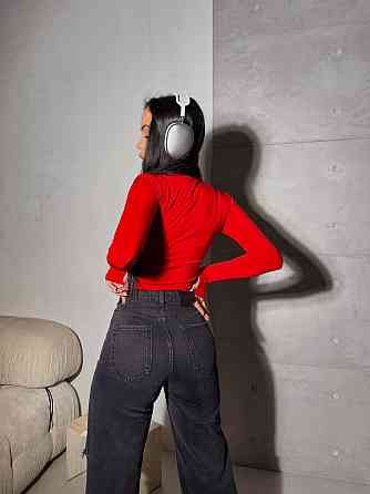 Жіночий стильний стильний боді на блискавці з розрізом під пальчик Мікродайвінг Червоний Одеса