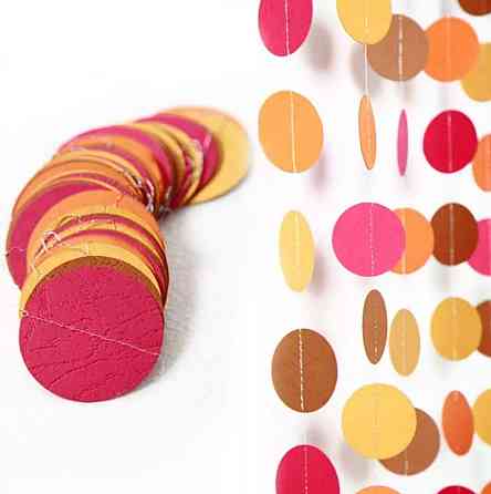 Гирлянда кружки для украшения зала 4 м на 5 см разноцветный Киев