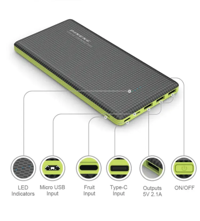 Зовнішній акумулятор Power Bank Pineng PN-917 20000mAh (Чорний) Вінниця - фото 10