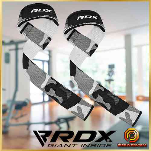 Лямки для тяги RDX Camo Gray для надежного хвата и защиты запястья в тренажерном зале и тяжелой атлетике Киев