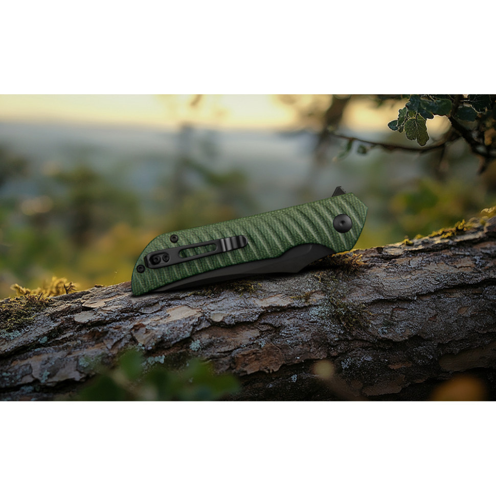 Ніж складаний туристичний Ruike P123-MG, (9.2 см) 14C28N / мікарта темно-зелений Киев - изображение 13
