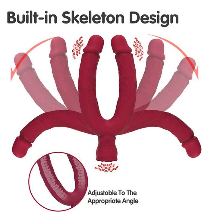 Двусторонний вибратор Y-Lover Rose Bloom Бордовый Винница - изображение 3