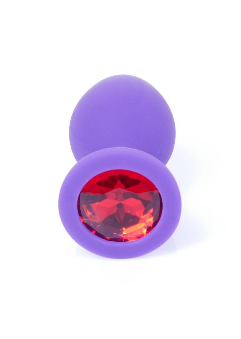 Анальна пробка - Jewellery Silicone Purple Plug M Red Sex Aura Київ - фото 3