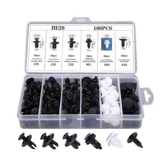 Набор автомобильных крепежей 100 шт, универсальные пистоны и клипсы для обшивки и бампера Киев