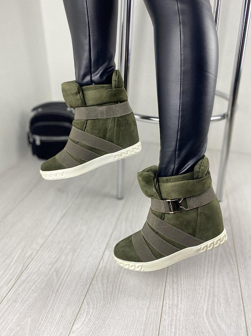 Снікерси жіночі SEASTAR зелені еко-замша 38р. (1103) Коломия - фото 3