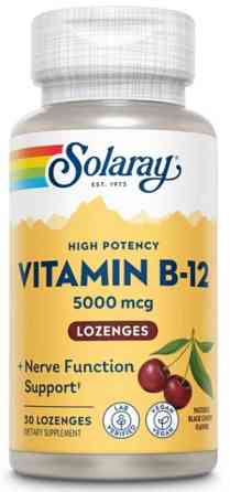 Витамин B12 Solaray Vitamin B-12 5000mcg 30 lozenges Вишня Киев