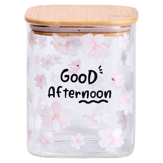 Банка для сыпучих продуктов с бамбуковой крышкой 900 мл Киев