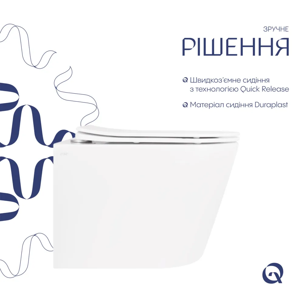 Унітаз підвісний Qtap Scorpio безобідковий Ultra Quiet із сидінням Soft-close QT14332380AW Київ - фото 20
