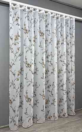 Тюль VR-Textil 1905т Flora Батист Білий з коричневим 300х270 см (40-246) Київ