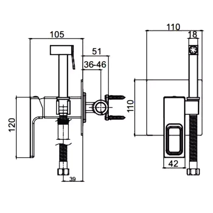 Гигиенический душ скритого монтажа  GAPPO G7217-9 графит Киев - изображение 6