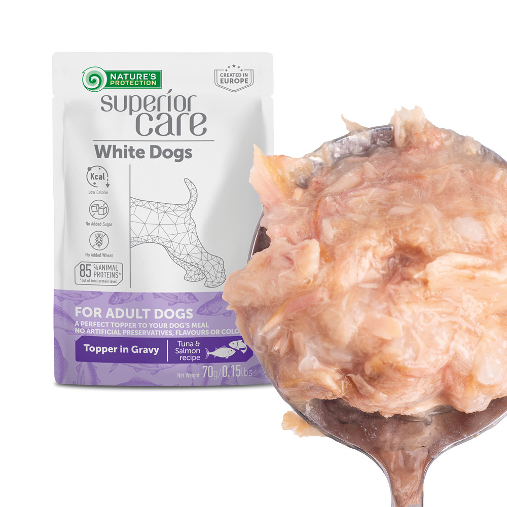 Nature's Protection Superior Care White Dogs Adult Tuna & Salmon Додатковий вологий корм для собак з білим забарвленням з тунцем і лососем, 7 Киев - изображение 6