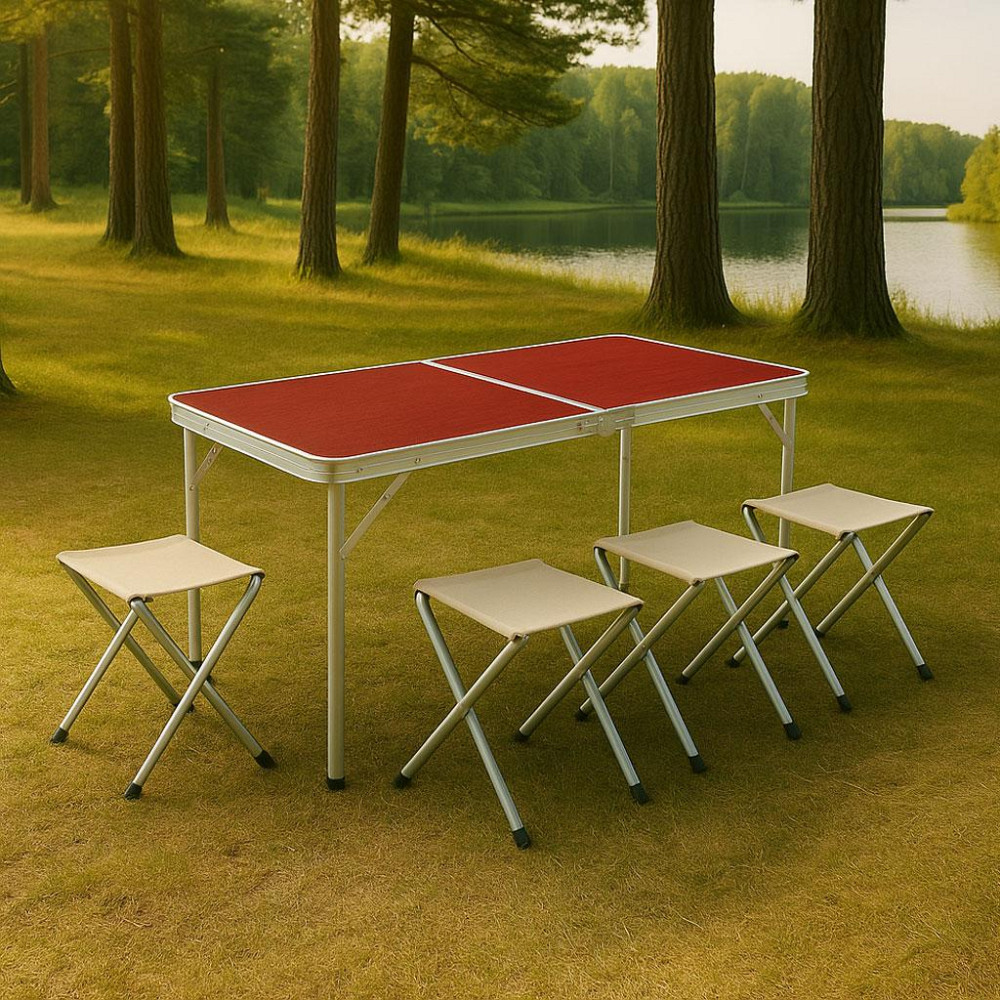 Раскладной стол для пикника + 4 стула, 120x70x60см / Стол для кемпинга / Туристический стол складной Киев - изображение 2