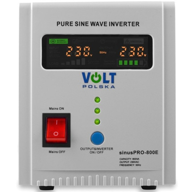 Гибридный ИБП / инвертор Volt Polska SINUS PRO 800 E 12/230V 500/800W (3SP080012E) Киев - изображение 2