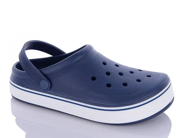 Крокси сині з білою смужкою жіночі підліток хлопчик 39 Одеса - фото 1