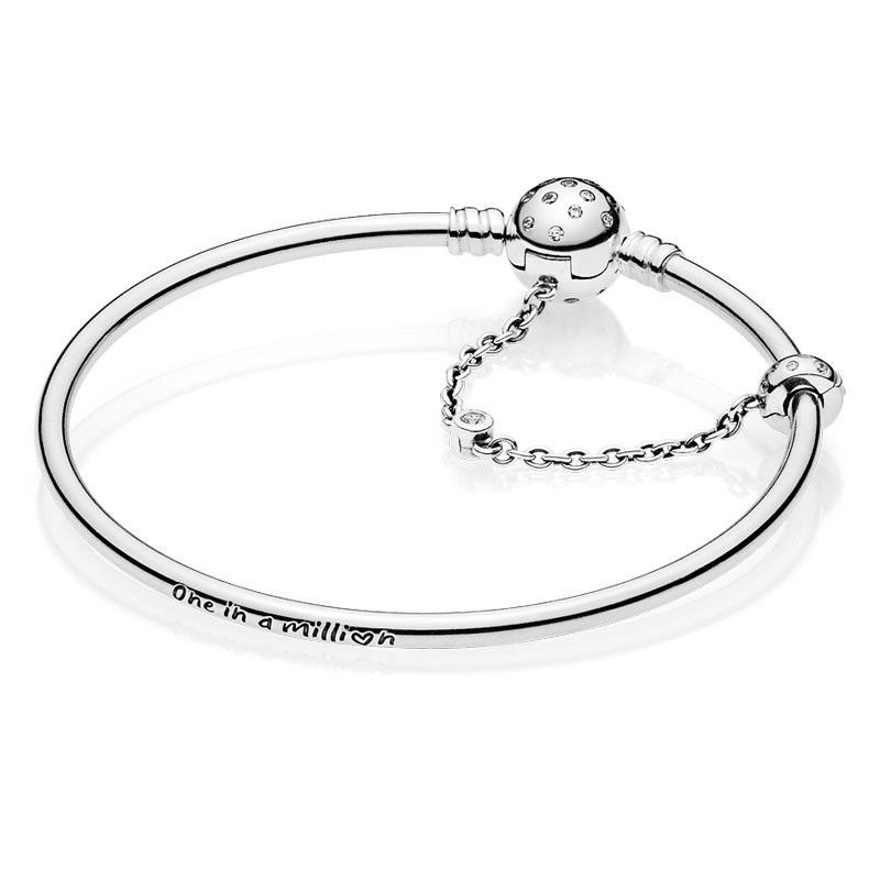 Серебряный браслет для шармов Пандора -бэнгл  