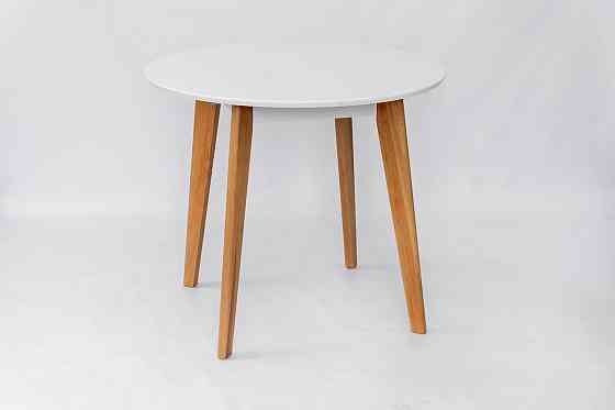 *Стіл Модерн кругл. D=90(+38), білий/натуральний Київ