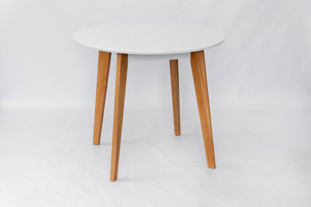 *Стіл Модерн кругл. D=90(+38), білий/натуральний Київ - фото 1