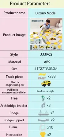 Автомобильный трек Дорожные работы, 333 детали, машинка на батарейке Коломыя