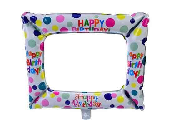 Кулька фольгована 50-59см Happy birthday 1шт рамка Кольоровий горох MK 5397 ТМ METR Київ