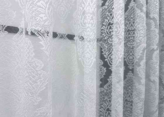 Тюль VR-Textil 1320т Корона Жакард Білий 300х150 см (42-0037) Київ